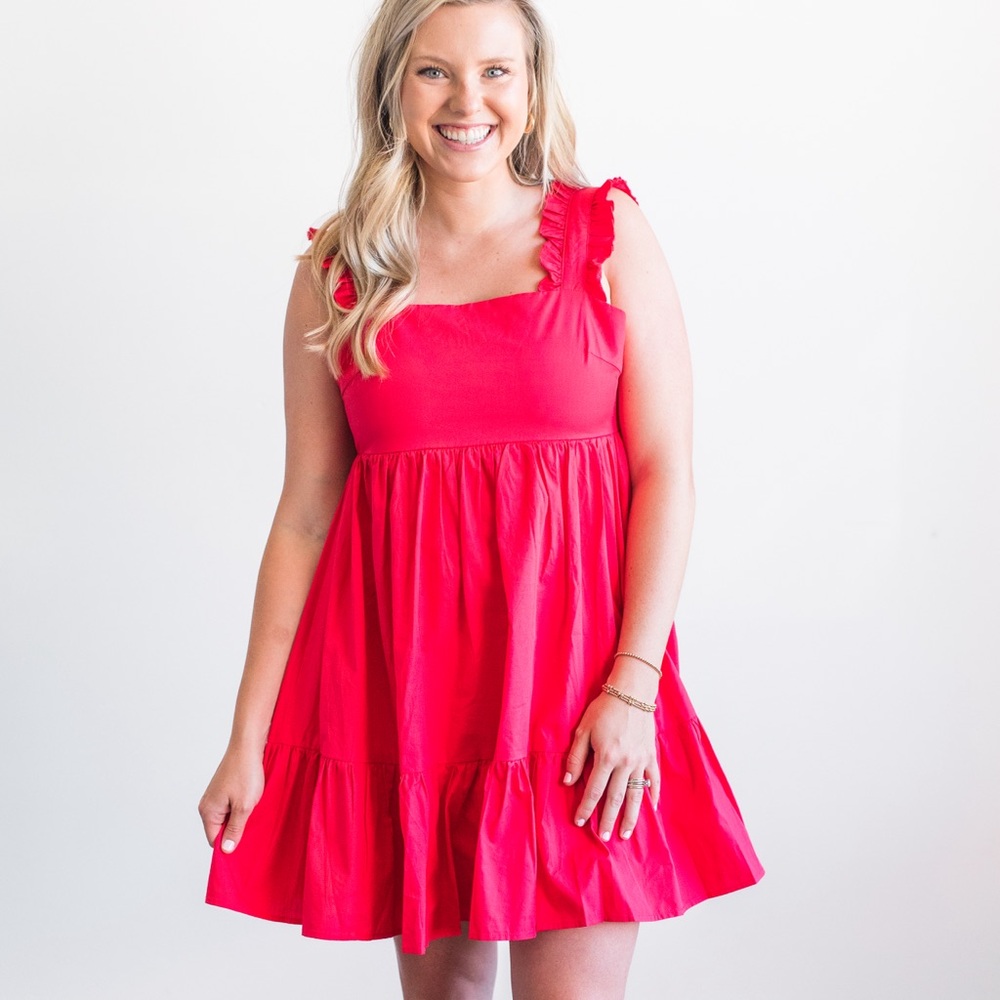 Charming Red Tiered Dress from Peach Love — NWT!!!